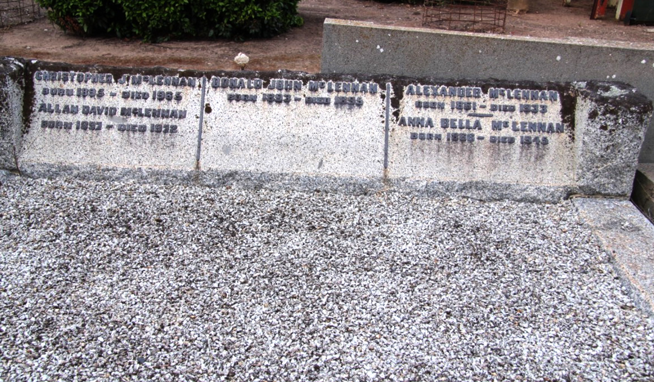 Photo of headstones/Alexander McLennan 1861-1933 hdstn Dimboola cemetery